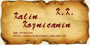 Kalin Kozničanin vizit kartica